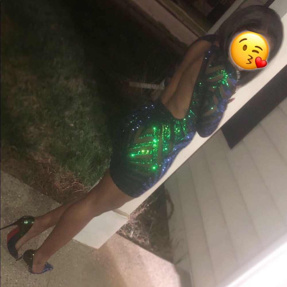 Blue/Green Sequin Dress